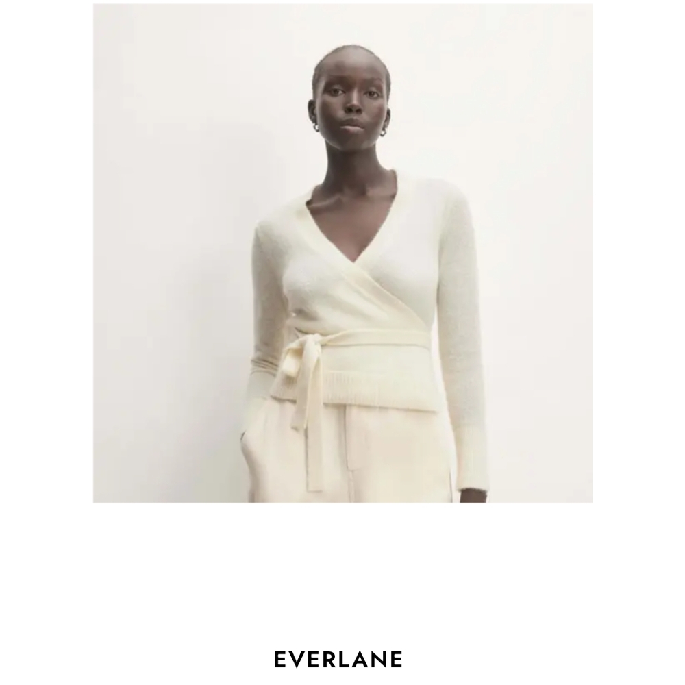 Everlane Cream Alpaca Wrap Sweater